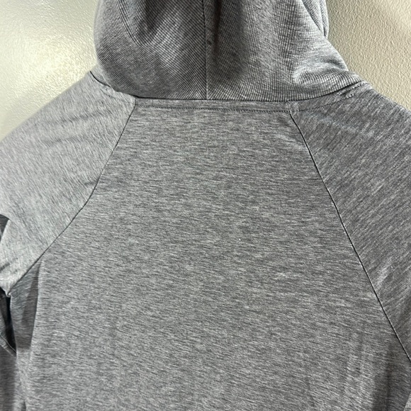 Athleta Gray Cowl Neck Long Sleeve Thermal Hooded Top with Thumb Holes - Picture 9 of 10